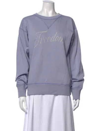 Pre-owned Isabel Marant Étoile Graphic Print Crew Neck Sweatshirt In Blue