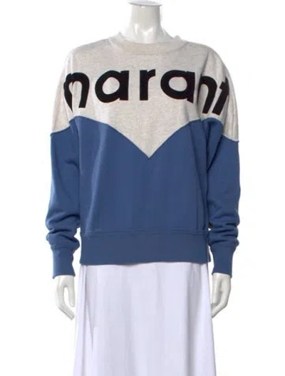 Pre-owned Isabel Marant Étoile Graphic Print Crew Neck Sweatshirt In Blue