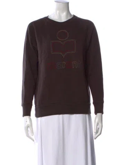 Pre-owned Isabel Marant Étoile Graphic Print Crew Neck Sweatshirt In Brown