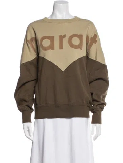 Pre-owned Isabel Marant Étoile Graphic Print Crew Neck Sweatshirt In Brown