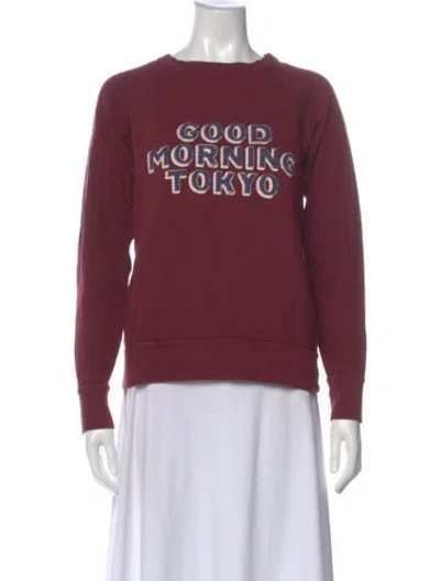 Pre-owned Isabel Marant Étoile Graphic Print Crew Neck Sweatshirt In Burgundy