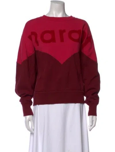 Pre-owned Isabel Marant Étoile Graphic Print Crew Neck Sweatshirt In Burgundy