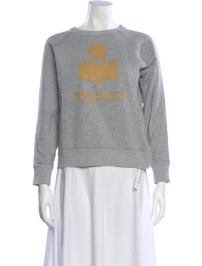 Pre-owned Isabel Marant Étoile Graphic Print Crew Neck Sweatshirt In Gray