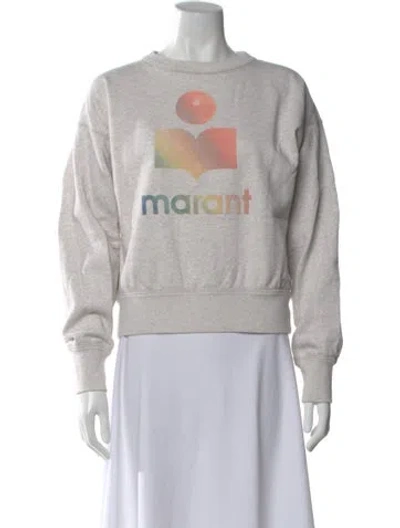 Pre-owned Isabel Marant Étoile Graphic Print Crew Neck Sweatshirt In Gray