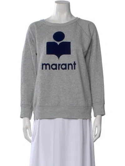 Pre-owned Isabel Marant Étoile Graphic Print Crew Neck Sweatshirt In Gray