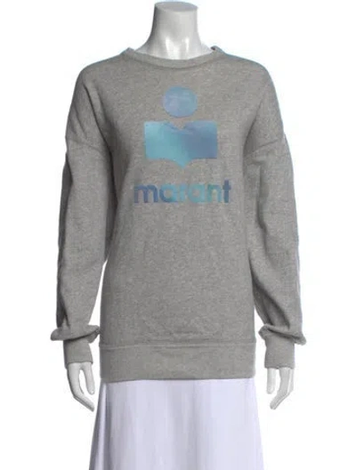 Pre-owned Isabel Marant Étoile Graphic Print Crew Neck Sweatshirt In Gray