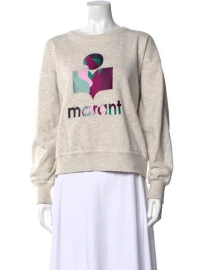 Pre-owned Isabel Marant Étoile Graphic Print Crew Neck Sweatshirt In Grey