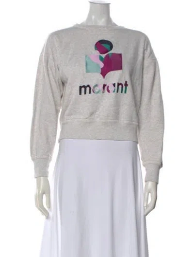 Pre-owned Isabel Marant Étoile Graphic Print Crew Neck Sweatshirt In Grey