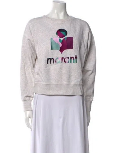 Pre-owned Isabel Marant Étoile Graphic Print Crew Neck Sweatshirt In Neutral