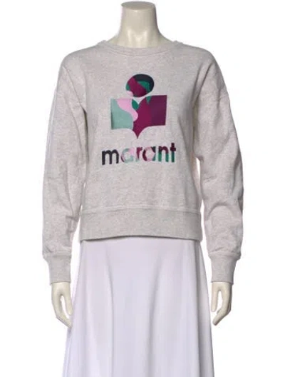 Pre-owned Isabel Marant Étoile Graphic Print Crew Neck Sweatshirt In Neutral