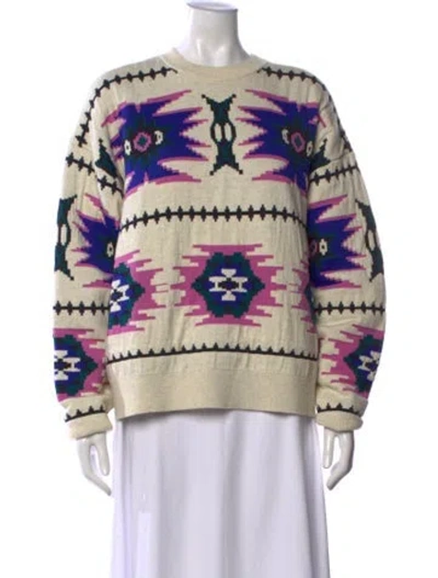 Pre-owned Isabel Marant Étoile Graphic Print Crew Neck Sweatshirt In Neutrals