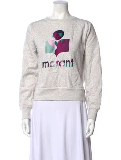 Pre-owned Isabel Marant Étoile Graphic Print Crew Neck Sweatshirt In Neutrals