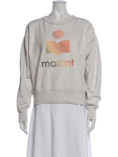 Pre-owned Isabel Marant Étoile Graphic Print Crew Neck Sweatshirt In Neutrals