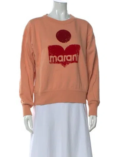 Pre-owned Isabel Marant Étoile Graphic Print Crew Neck Sweatshirt In Orange