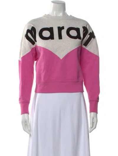 Pre-owned Isabel Marant Étoile Graphic Print Crew Neck Sweatshirt In Pink