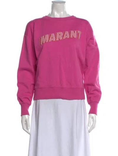 Pre-owned Isabel Marant Étoile Graphic Print Crew Neck Sweatshirt In Pink