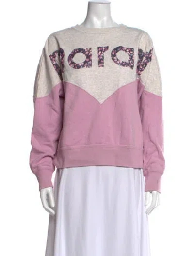 Pre-owned Isabel Marant Étoile Graphic Print Crew Neck Sweatshirt In Pink