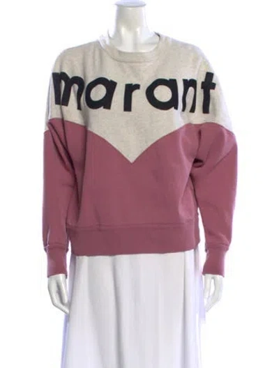 Pre-owned Isabel Marant Étoile Graphic Print Crew Neck Sweatshirt In Purple