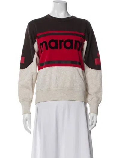 Pre-owned Isabel Marant Étoile Graphic Print Crew Neck Sweatshirt In Red