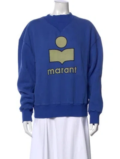 Pre-owned Isabel Marant Étoile Graphic Print Crew Neck Sweatshirt W/ Tags In Blue