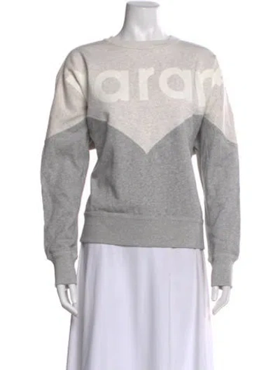 Pre-owned Isabel Marant Étoile Graphic Print Crew Neck Sweatshirt W/ Tags In Gray