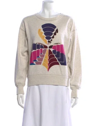 Pre-owned Isabel Marant Étoile Graphic Print Crew Neck Sweatshirt W/ Tags In Neutral