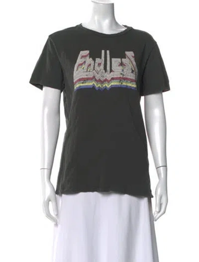 Pre-owned Isabel Marant Étoile Graphic Print Crew Neck T-shirt In Gray