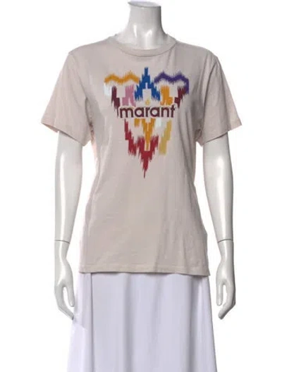 Pre-owned Isabel Marant Étoile Graphic Print Crew Neck T-shirt In Neutrals