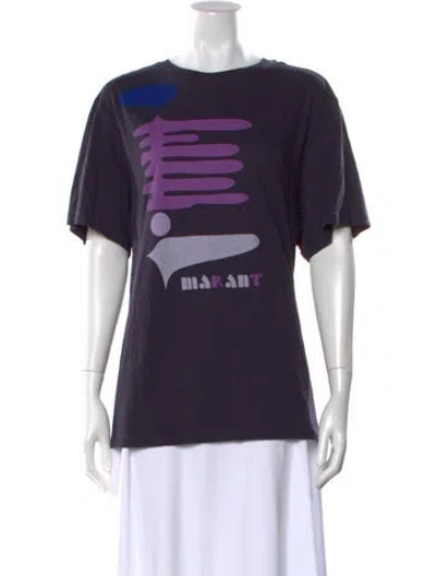 Pre-owned Isabel Marant Étoile Graphic Print Crew Neck T-shirt In Purple