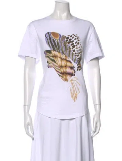 Pre-owned Isabel Marant Étoile Graphic Print Crew Neck T-shirt In White