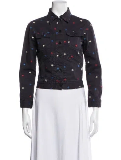 Pre-owned Isabel Marant Étoile Graphic Print Denim Jacket In Black