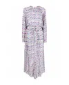 Isabel Marant Étoile Graphic-print Long-sleeve Dress In Gray