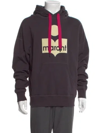 Pre-owned Isabel Marant Étoile Graphic Print Mock Neck Hoodie In Purple