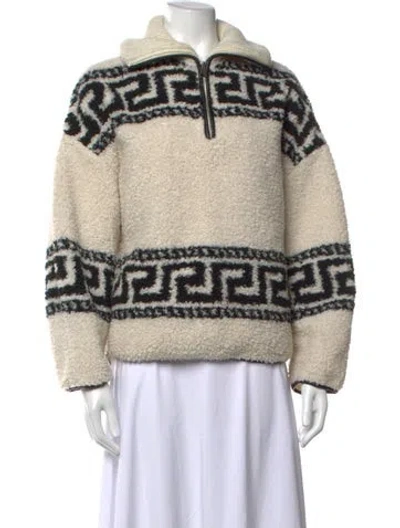 Pre-owned Isabel Marant Étoile Graphic Print Mock Neck Sweater In Black/neutrals