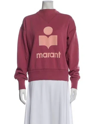 Pre-owned Isabel Marant Étoile Graphic Print Mock Neck Sweater In Pink