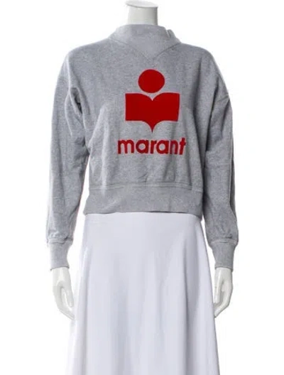 Pre-owned Isabel Marant Étoile Graphic Print Mock Neck Sweatshirt In Blue
