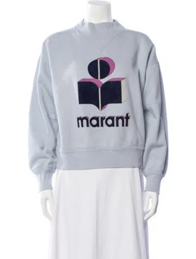 Pre-owned Isabel Marant Étoile Graphic Print Mock Neck Sweatshirt In Blue