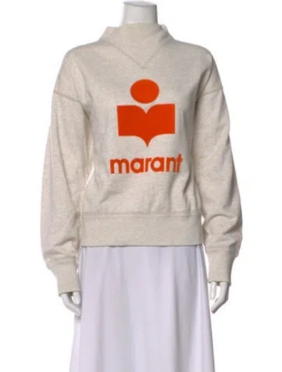 Pre-owned Isabel Marant Étoile Graphic Print Mock Neck Sweatshirt In Burgundy