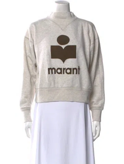 Pre-owned Isabel Marant Étoile Graphic Print Mock Neck Sweatshirt In Gray