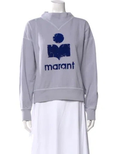 Pre-owned Isabel Marant Étoile Graphic Print Mock Neck Sweatshirt In Gray