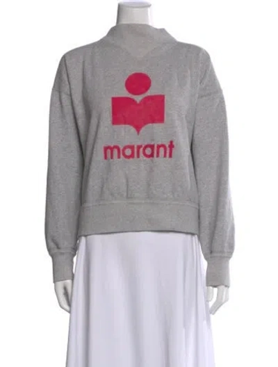 Pre-owned Isabel Marant Étoile Graphic Print Mock Neck Sweatshirt In Gray