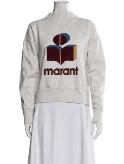 Pre-owned Isabel Marant Étoile Graphic Print Mock Neck Sweatshirt In Gray