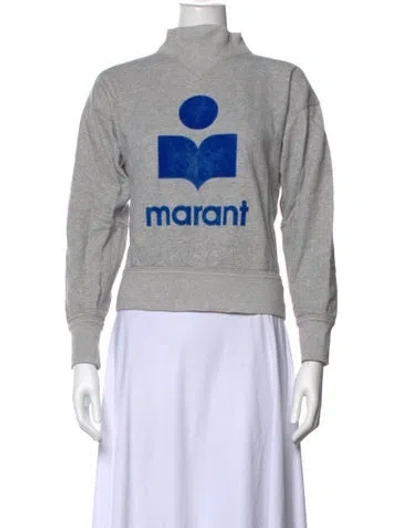 Pre-owned Isabel Marant Étoile Graphic Print Mock Neck Sweatshirt In Grey