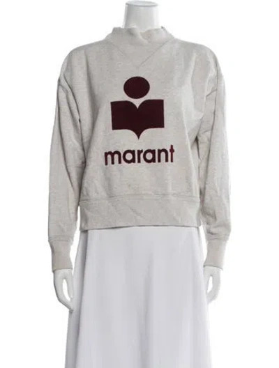 Pre-owned Isabel Marant Étoile Graphic Print Mock Neck Sweatshirt In Grey