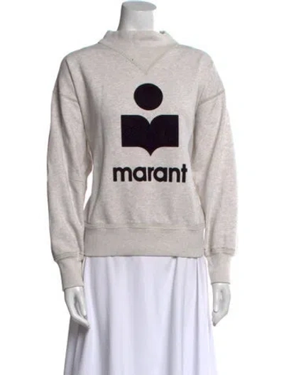 Pre-owned Isabel Marant Étoile Graphic Print Mock Neck Sweatshirt In Neutral