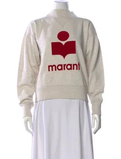 Pre-owned Isabel Marant Étoile Graphic Print Mock Neck Sweatshirt In Neutral