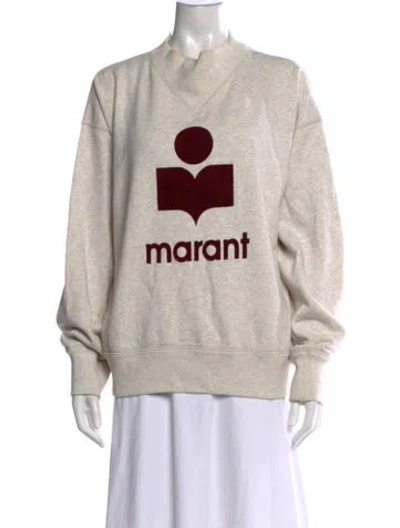 Pre-owned Isabel Marant Étoile Graphic Print Mock Neck Sweatshirt In Neutrals