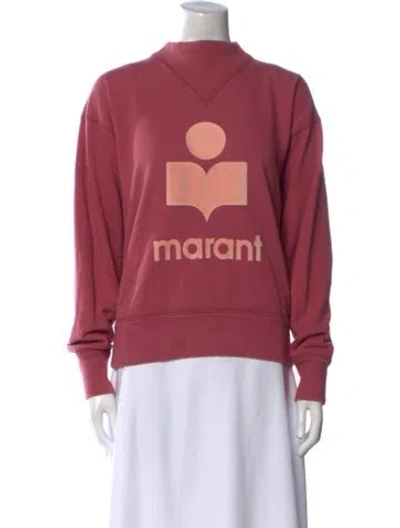 Pre-owned Isabel Marant Étoile Graphic Print Mock Neck Sweatshirt In Pink