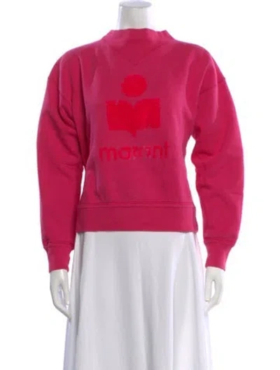Pre-owned Isabel Marant Étoile Graphic Print Mock Neck Sweatshirt In Pink