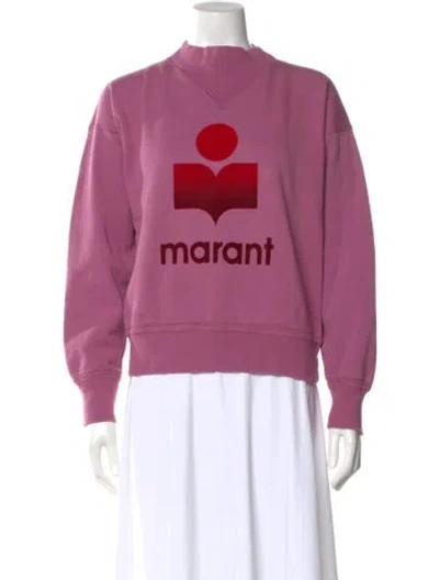 Pre-owned Isabel Marant Étoile Graphic Print Mock Neck Sweatshirt In Purple